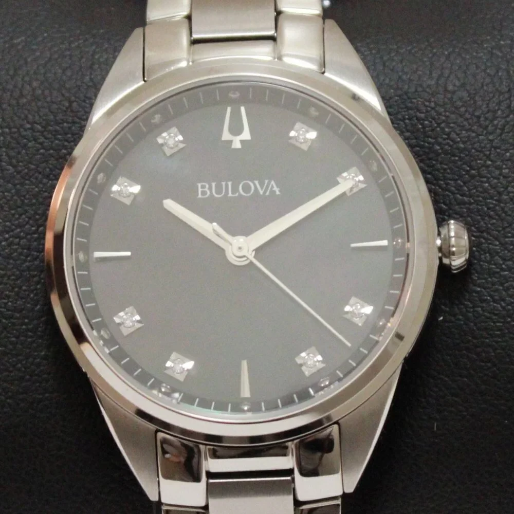 Bulova Sutton Ladies Watch Diamond Indices Black Mother Of Pearl Dial 33mm - Picture 9 of 13